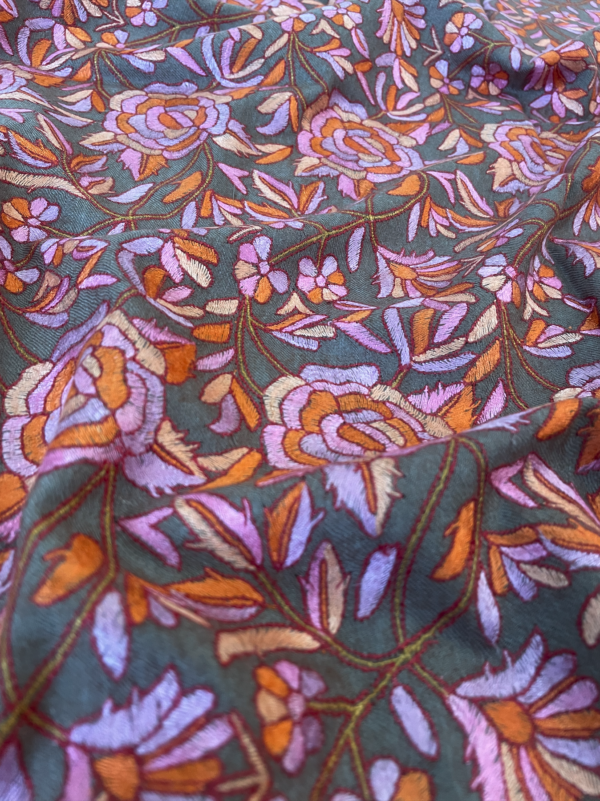 Floral Sozni Embroidered Jama Shawl